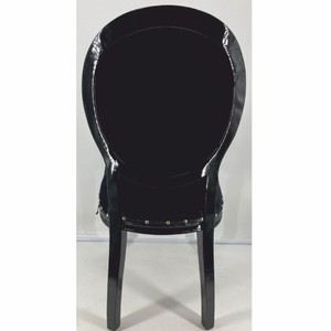 Casa Padrino Luxus Barock Esszimmer Stuhl 4er Set Schwarz / Weiß / Silber - Barock Möbel