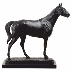 Casa Padrino Luxury Decorative Horse Sculpture Antique Bronze / Black 58 cm - Decorative Figure