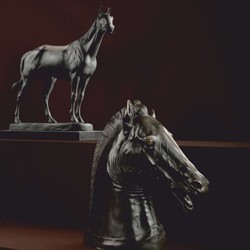 Casa Padrino Luxury Decorative Horse Sculpture Antique Bronze / Black 58 cm - Decorative Figure