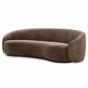 Casa Padrino canapé de luxe marron / noir 235 cm - Canapé de salon incurvé