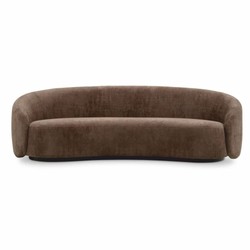 Casa Padrino sofá de lujo marrón / negro 235 cm - Sofá curvo de salón