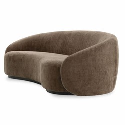 Casa Padrino sofá de lujo marrón / negro 235 cm - Sofá curvo de salón