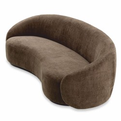 Casa Padrino sofá de lujo marrón / negro 235 cm - Sofá curvo de salón