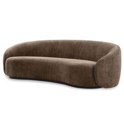 Casa Padrino sofá de lujo marrón / negro 235 cm - Sofá curvo de salón