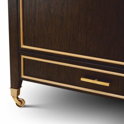 Casa Padrino Luxury Serving Trolley Dark Brown / Brass 90.5 cm - Hotel Trolley