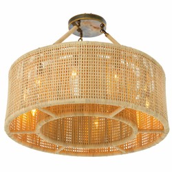 Casa Padrino Luxury Rattan Chandelier Natural Ø 80 cm - Luxury Lighting