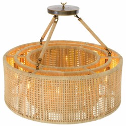 Casa Padrino Luxury Rattan Chandelier Natural Ø 80 cm - Luxury Lighting