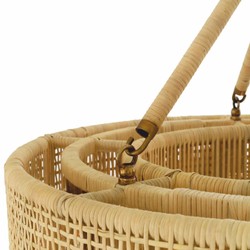 Casa Padrino Luxury Rattan Chandelier Natural Ø 80 cm - Luxury Lighting