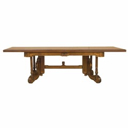 Ausziehbarer Luxus Barock Massivholz Esstisch Braun