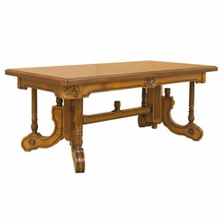 Ausziehbarer Luxus Barock Massivholz Esstisch Braun