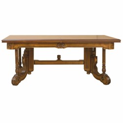 Ausziehbarer Luxus Barock Massivholz Esstisch Braun