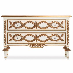 Casa Padrino cassettone barocco di lusso avorio / oro 135 cm - Mobili barocchi