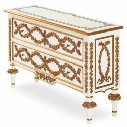 Casa Padrino cassettone barocco di lusso avorio / oro 135 cm - Mobili barocchi