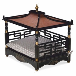 Casa Padrino Luxury Baroque Dog Bed in Oriental Style Black / Gold