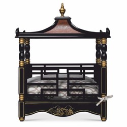 Casa Padrino Luxury Baroque Dog Bed in Oriental Style Black / Gold