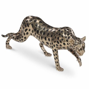 Casa Padrino sculpture décorative de luxe en bronze guépard or / noir 148 cm - Figurine en bronze