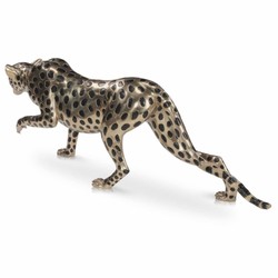 Casa Padrino sculpture décorative de luxe en bronze guépard or / noir 148 cm - Figurine en bronze