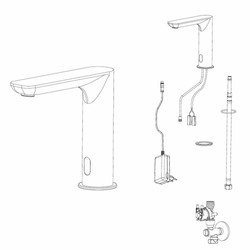 Casa Padrino Luxury Washbasin Faucet Silver H. 15.3 cm - Electric with Sensor