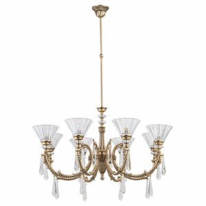 Casa Padrino Luxury Baroque Chandelier Brass with Patina Ø 81 cm - Baroque Style Chandelier