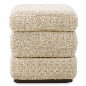 Casa Padrino Luxus Hocker Beige / Bronze H. 52 cm - Luxus Hotel Möbel