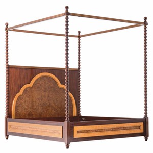 Casa Padrino Luxus Massivholz Himmelbett Braun - Hotel & Schlafzimmer Möbel