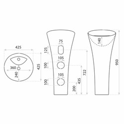 Casa Padrino lavabo di lusso bianco lucido A. 95 cm - Lavabo autoportante