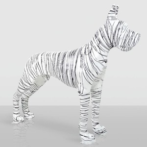 Casa Padrino XXL Decorative Sculpture Great Dane White / Black 130 cm - Garden Figure