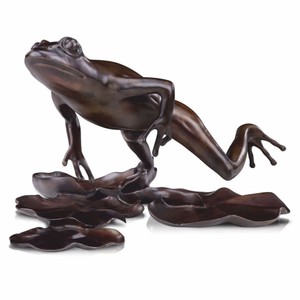 Casa Padrino Figura de Bronce de Lujo Rana 39 cm - Escultura Decorativa de Bronce