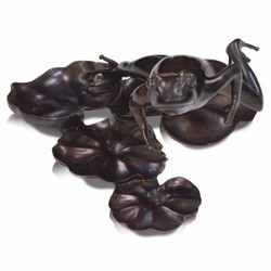 Casa Padrino Figura de Bronce de Lujo Rana 39 cm - Escultura Decorativa de Bronce