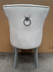 Casa Padrino Sedia da Pranzo Art Déco in Bianco / Argento / Grigio - Sedia di Design, Altezza 97 cm