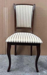 Luxus Barock Esszimmerstuhl Creme Silber Dunkelbraun