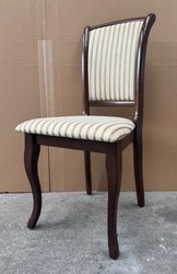Luxus Barock Esszimmerstuhl Creme Silber Dunkelbraun