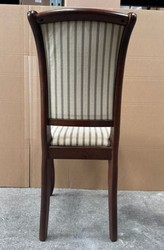 Luxus Barock Esszimmerstuhl Creme Silber Dunkelbraun