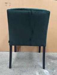 Casa Padrino Luxury Chesterfield Dining Chair with Armrests in Dark Green / Black, 60 x 90 cm