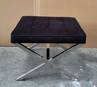 Casa Padrino Luxury Stool in Baroque Style - Black / Silver, 60 x 50 x H. 47 cm