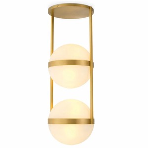 Casa Padrino Luxury Ceiling Light Antique Brass / White H. 105 cm - Luxury Lighting