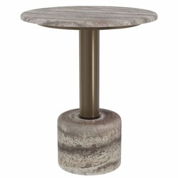 Casa Padrino table d'appoint de luxe en travertin gris Ø 50 x H. 60 cm - Meubles en travertin