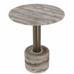 Casa Padrino table d'appoint de luxe en travertin gris Ø 50 x H. 60 cm - Meubles en travertin