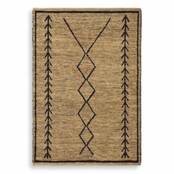 Casa Padrino Luxury Jute Rug Beige / Black 300 x 400 cm - Handwoven