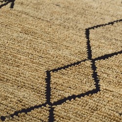 Casa Padrino Luxury Jute Rug Beige / Black 300 x 400 cm - Handwoven