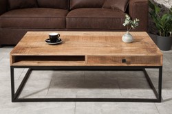 Casa Padrino Coffee Table in Natural / Black 100 x 60 x 40 cm with 2 Drawers