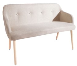 Casa Padrino Bench Natural Colors 116 cm - Elegant Upholstered Solid Wood Bench