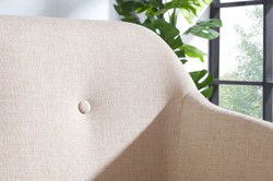 Casa Padrino Bench Natural Colors 116 cm - Elegant Upholstered Solid Wood Bench