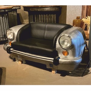 Designer Autosofa Silber Schwarz
