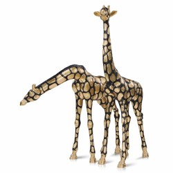 Casa Padrino set di sculture decorative di lusso in bronzo giraffe oro / nero - Figure da giardino