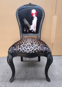 Casa Padrino Luxury Baroque Dining Chair in Leopard Design and Black - 50 x 50 x H. 110 cm