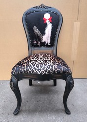 Casa Padrino Luxury Baroque Dining Chair in Leopard Design and Black - 50 x 50 x H. 110 cm