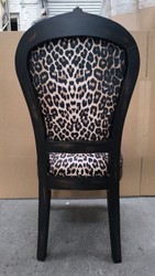 Casa Padrino Luxury Baroque Dining Chair in Leopard Design and Black - 50 x 50 x H. 110 cm