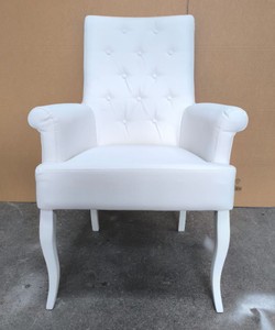 Casa Padrino Chesterfield Neo Baroque Dining Chair with Armrests in White - 59 x 50 x H. 103 cm