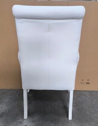 Casa Padrino Chesterfield Neo Baroque Dining Chair with Armrests in White - 59 x 50 x H. 103 cm